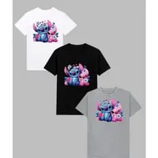 Camiseta unissex com tema Stitch no tecido Premium 100% Algodão, ideal para o verão