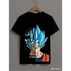 Camiseta Masculina100% Algodao/Feminina Anime Dragon Ball – Goku Super Saiyan Blue