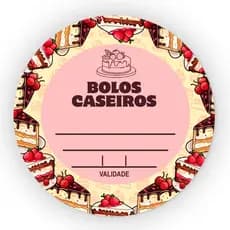 200 Etiquetas Adesivas Bolos Caseiros 4x4cm