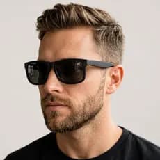 Óculos de Sol Masculino Feminino UV400 Preto Estilo Quadrado Fashion Proteção Solar Unissex