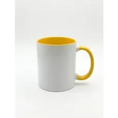 6 Unidades Caneca Cerâmica Sublimação 325ml Resinada AAA Interior e Alça Colorida
