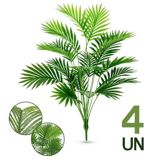 Planta Artificial Palmeira 18 Folhas Arranjo Decoração Sala Folhagem Tropical Grande Bananeira