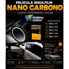 Insulfilme Nano Carbono veiculos e residencial  Fumê G5 - 50ctm Garantia 5 anos