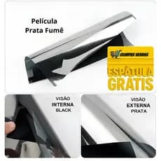 Insulfilm Espelhado Prata Fumê 75cm – Privacidade + Anti Calor + Proteção UV