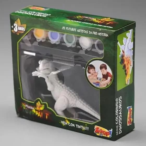 Brinquedo Colorir Dinossauros Para Pintar Brincar Monta e Desmonta Várias Tintas Zoop Toys