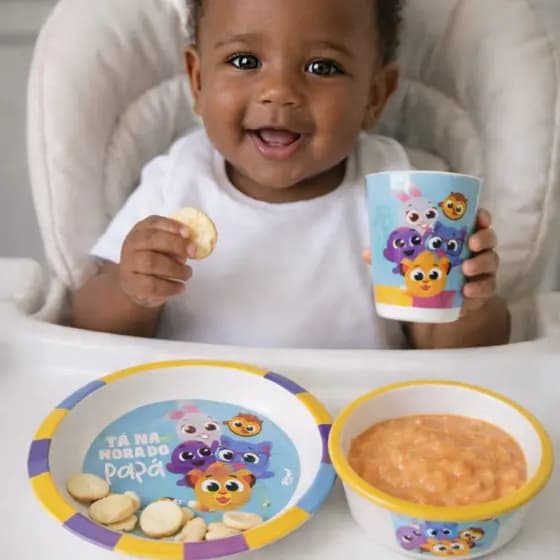 Kit Refeição Bebê Bolofofos 3 Peças Tá Na Hora do Papá Zoop