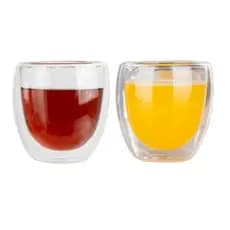 Copo Vidro Duplo 250ml 2 Unidades Parede Dupla