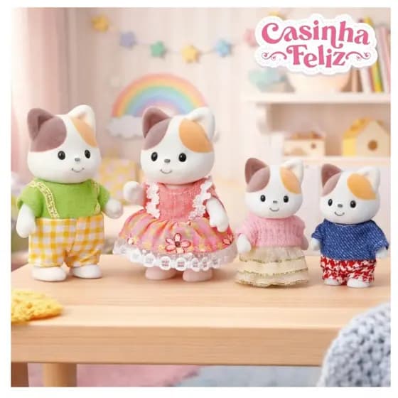 Casinha Feliz Coleção Familia Gato Miniatura Zoop Toys