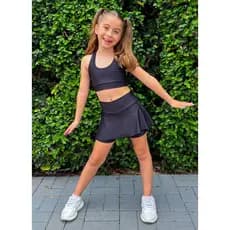 Roupa de Treino Infantil Menina Feminina Kids Ginastica Cintura Alta