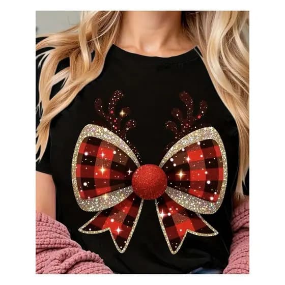 Camiseta 100% Algodão Premium Blusa T-Shirt Feliz Natal Fim de Ano Elegante Personalizada
