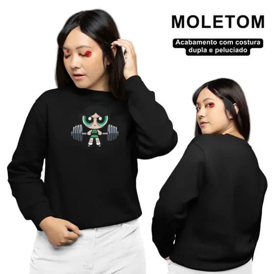 Moletom Feminino Flanelado Gola Careca - Estilo e Conforto para Meninas Super Poderosas