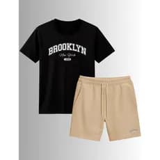 Conjunto Infantil Verão Camiseta E Bermuda Com Bolso Juvenil Menino  Masculina 100% Algodão Premium