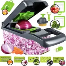 Fatiador Cortador Ralador  De Legumes e Frutas 16 em 1 Multifuncional Aço Inoxidável