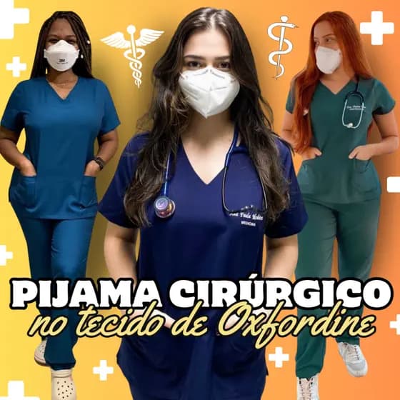 PIJAMA CIRÚRGICO FEMININO MODELO TRADICIONAL NO TECIDO DE MICROFIBRA