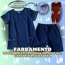 CONJUNTO UNIFORME BABÁ FAXINEIRA DOMÉSTICA COPEIRA CAMAREIRA CUIDADORA
