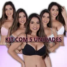 Kit com 5 Sutiãs com Bojo e Alça confortável Atacado promoção