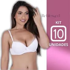 Kit 10 unidades atacado Sutiã  Reforçado Bojo Microfibra Básico Promoção