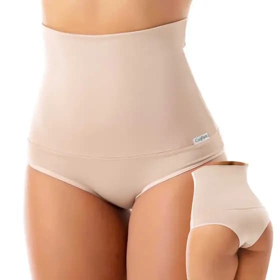 Calcinha Modeladora Cintura Alta Compressão Barriga Cós Super Alto Sem Costura Pós Cirúrgica