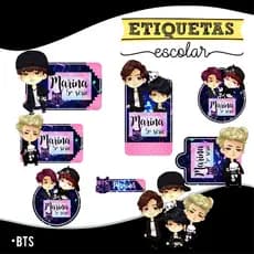 Kit de etiquetas escolares personalizadas – 62 etiquetas
