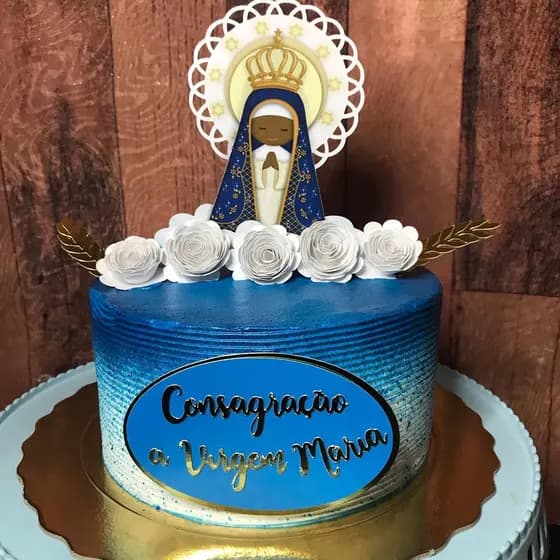 Topo de bolo personalizado, tema: Nossa Senhora