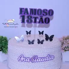 Topo de Bolo Personalizado. Tema: Borboletas
