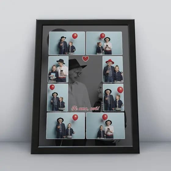 Quadro decorativo personalizado com fotos vovós, tema: dia dos avós 04