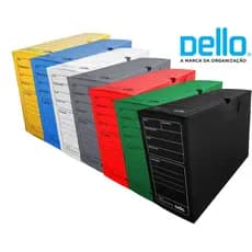 Kit com 25 Caixas de Arquivo Morto Polionda Resistente Diversas Cores 10 ou 25 Un Dello 0326