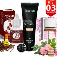 Kit Vulcan Black Máscara Removedora De Cravos + Óleo De Cravo para Unhas Melaleuca + Óleo Vegetal De Rosa Mosqueta Clare