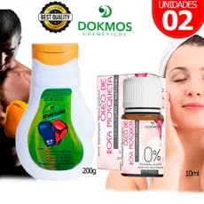 Kit Óleo Vegetal De Rosa Mosqueta 100% Natural Óleo Puro + Nocauteador Gel Massageador Dokmos 200g Dores Musculares