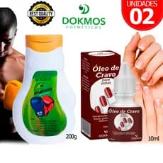 Kit Óleo De Cravo para Unhas Melaleuca 10ml + Nocauteador Gel Massageador Dokmos 200g Dores Musculares