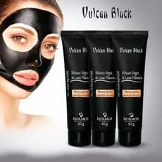 Kit Máscara Negra Removedora De Cravos Vulcan Black 03 Unidades 60g mascara Carvão Limpeza Profunda