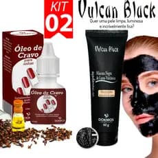 Kit Óleo De Cravo para Unhas Melaleuca + Vulcan Black Máscara Removedora De Cravos mascara negra Carvão - Dokmos