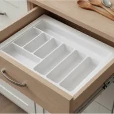 Divisor Porta Talheres Separador Gaveta Branco Lj-040
