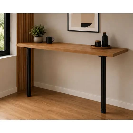 Kit 2un Pé Mesa/bancada Redondo Regulável Preto 73cm