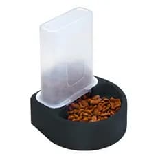 Comedouro Com Dispenser E Regulagem De Altura Pra Cachorro E Gato - Arthi Preto