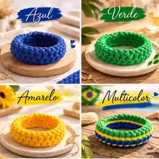 Pulseira Estilo Virginia Crochê Colorida | Acessório Feminino Fashion/Copa