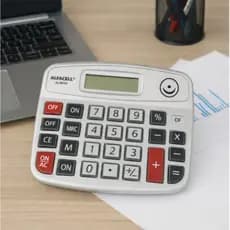 Calculadora de Mesa 12 Dígitos Visor Grande Alfacel AL9835 Teclas Suaves Ideal Escritório Escolar 15x12