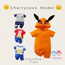 Bebê verão manga curta Anime macacão roupas de bebê algodão