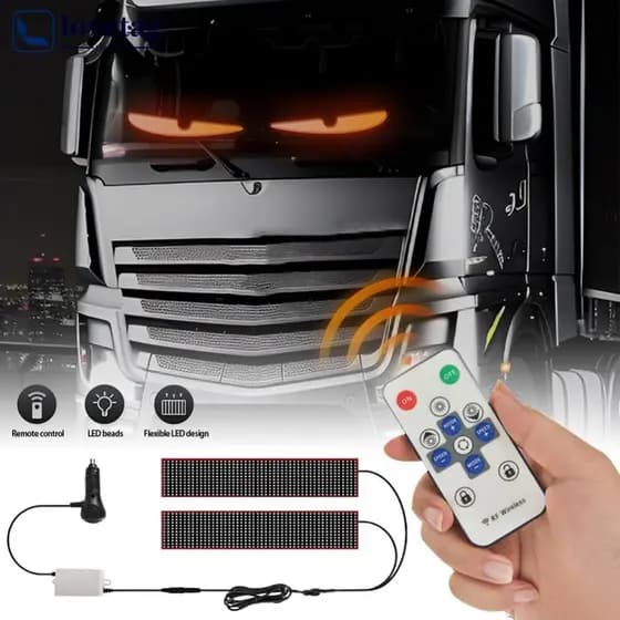 LOVETAG Diabo Olho LED Caminhão Carro Pixel Painel Luz Controle Remoto Macio Dobrável Iluminação Graffiti Rolagem Para P
