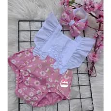 Jardineira romper coleção floral