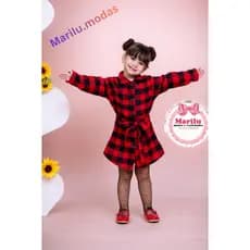 Chamise infantil vestido inverno moda infantil frio roupa de frio infantil