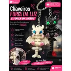 Chaveiro Articulado Fúria da Noite e Luz Fúria – Kit com 2 Dragões