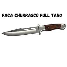 Faca Churrasco Caça e Pesca Cabo Artesanal em Madeira, Aço Inox FullTang -  1500