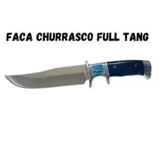 Faca Churrasco Caça e Pesca Cabo Artesanal em Madeira, Aço Inox FullTang - 1028