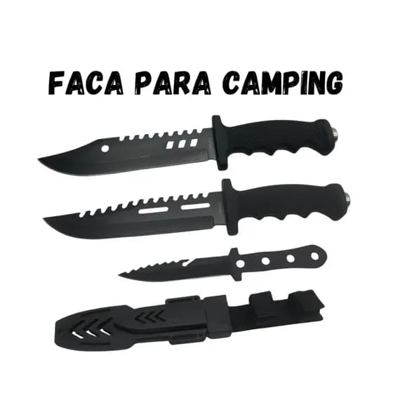 Faca Esportiva Camping, Caça, Pesca, Cortes em Geral Lâmina Serrilhado - 1266