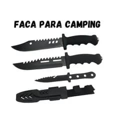 Faca Esportiva Camping, Caça, Pesca, Cortes em Geral Lâmina Serrilhado - 1266