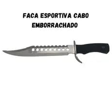 Faca Esportiva Grande com Bainha Cabo Emborrachado (área de corte 28cm) - 1772