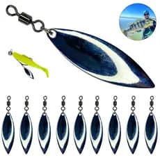 Kit Spin Blade com Girador Colher Spinner Isca Artificial Cromado Traíra Tucunaré Dourado Robalo