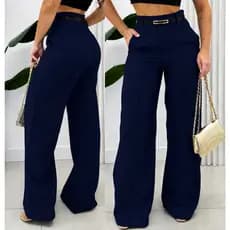 Calça Pantalona Feminina Alfaiataria Social Com Cinto Lançamento Elegancia Envio Imediato PROMOÇÃO Inverno