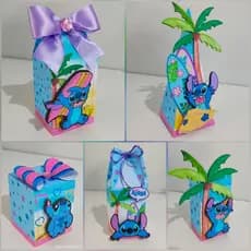 Kit 15 caixas Festa Stitch e outros Lembrancinhas Personalizadas